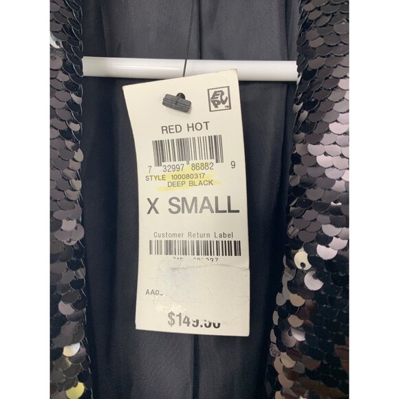 INC Womens Black Sequin Shawl Collar Blazer XS NWT - Picture 3 of 11